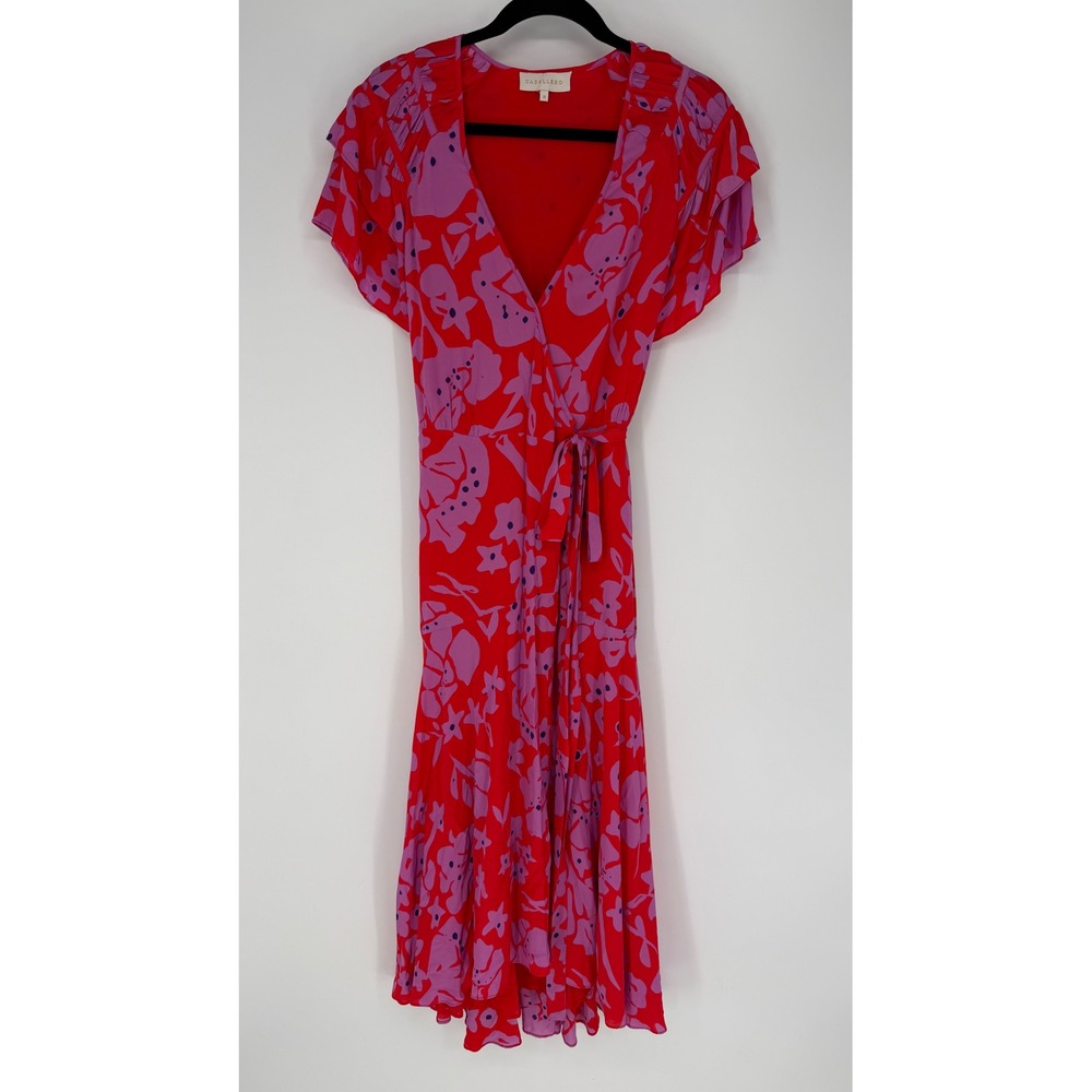 CABALLERO LILA WRAP DRESS FUCHSIA FLORET MEDIUM 100% VISCOSE ROMANTIC FEMININE